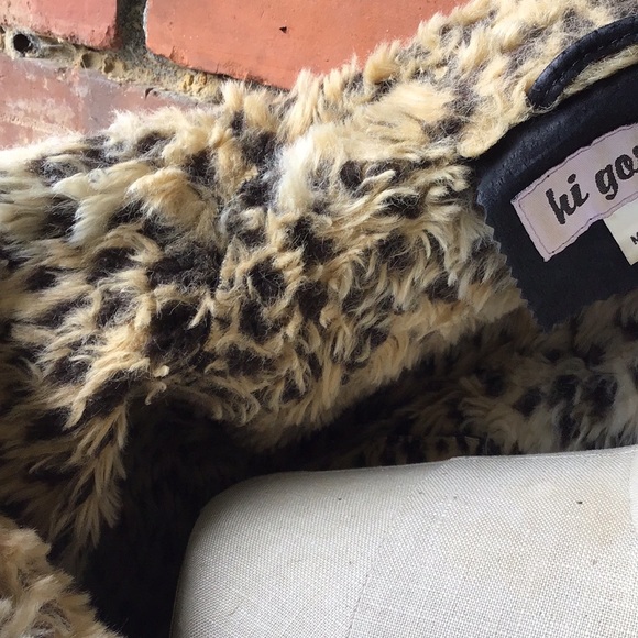 Hi Gorgeous Suede Pig Split Black Leopard Jacket Small - Picture 9 of 14